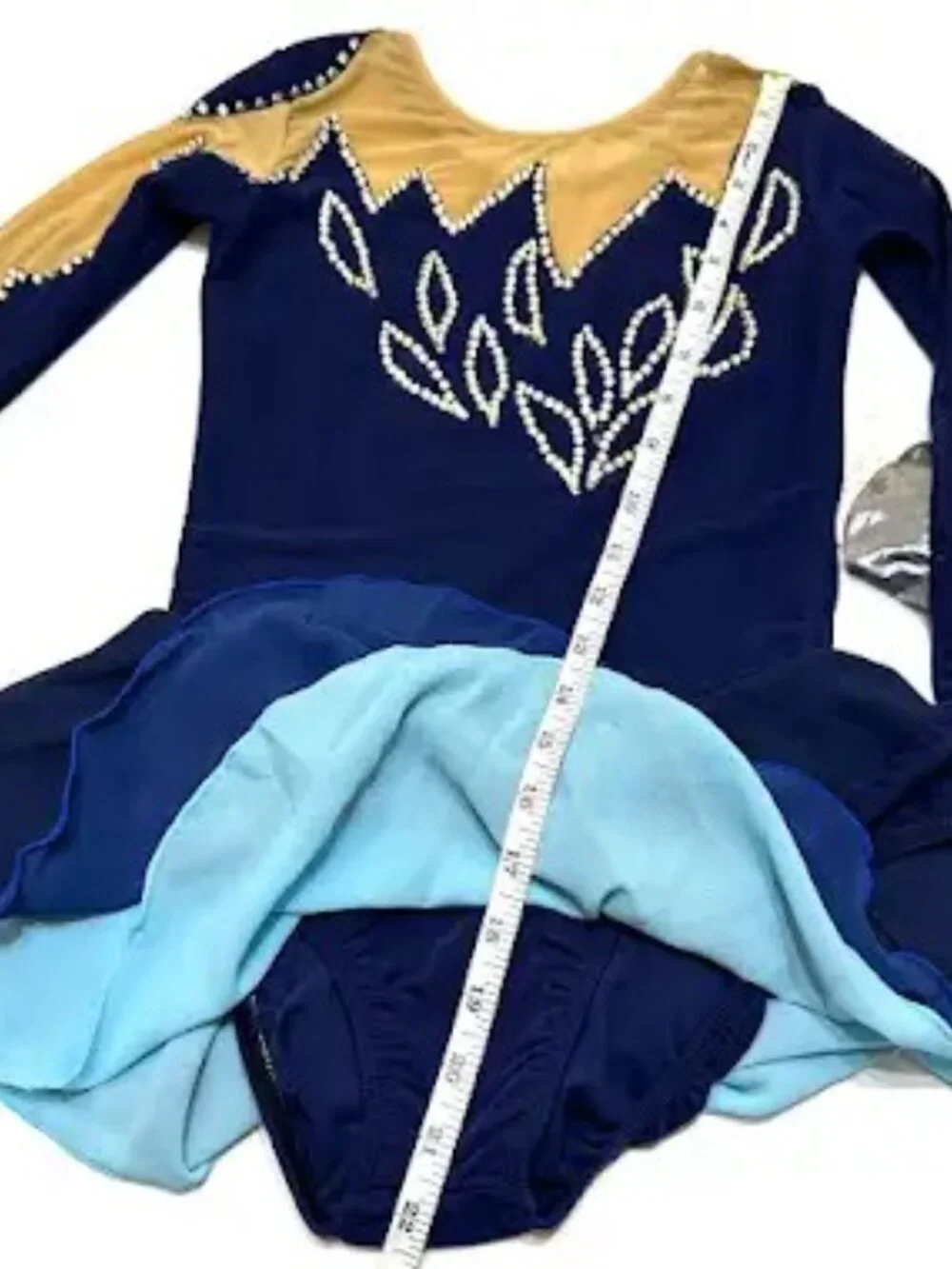 NWT Navy Crystal Skating Dress Girls 8-10